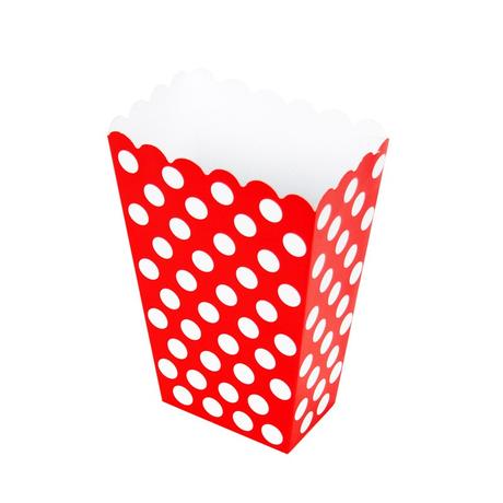 Bodkované krabičky na sladkosti / červené 8ks, 