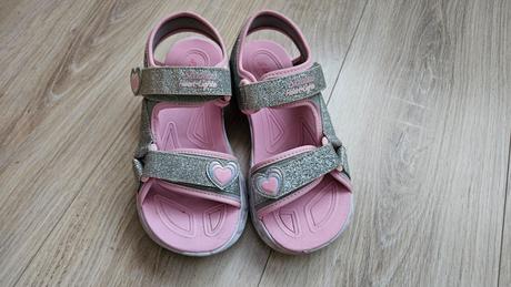 Krásne strieborné sandále skechers, skechers,35