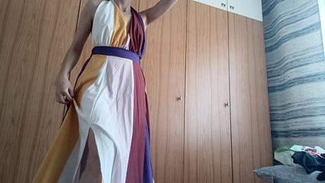 Dámske letné šaty s rozparkom, uni, 