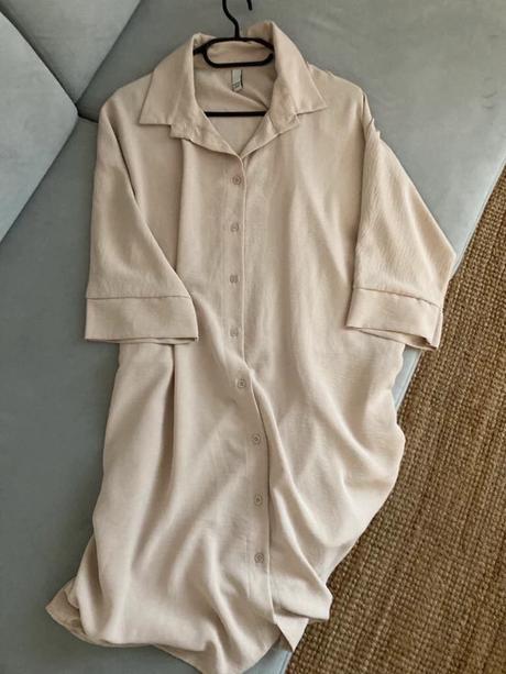 Béžové košeľové šaty uni, 