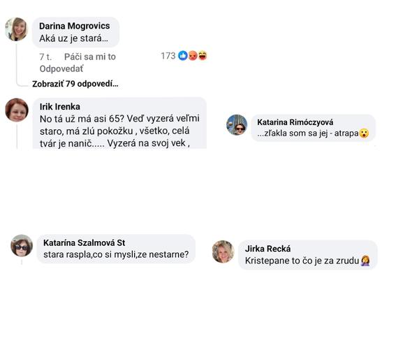 Kritika vzhľadu Andrey Verešovej na sociálnych sieťach