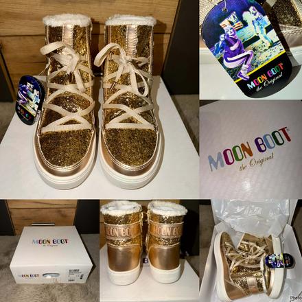 Moon boot original gold luxusne cizmy-snehule, 38