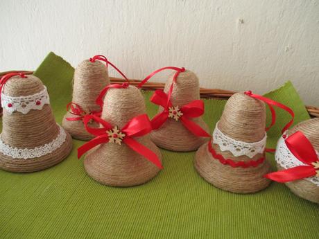 Vianočné ozdoby jutové, väčšie,