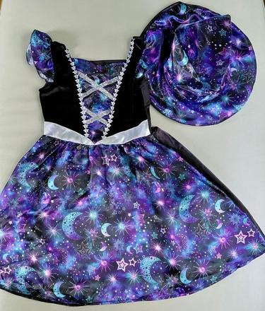 110/116 kostym s klobúkom, carodejnica,bosorka,5-6, 