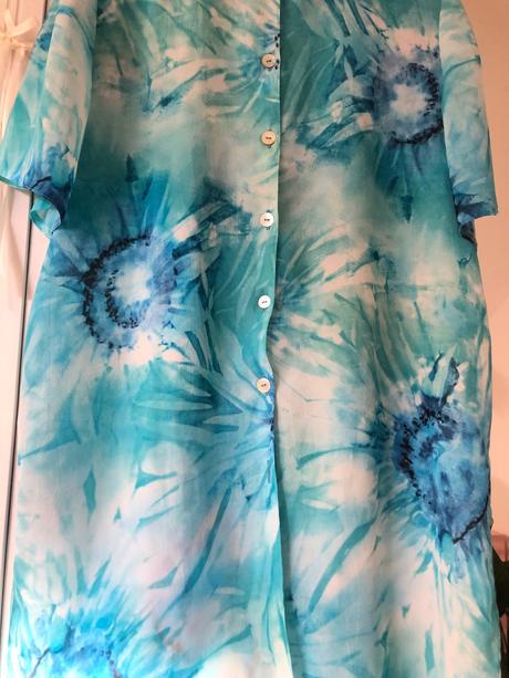 Modra letná blúzka/ vintage modrá letná košeľa, xxl