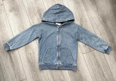 Riflová mikina/bunda veľ. 122/128, h&m,128