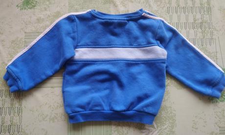 Modrá mikina s pásikmi, adidas, 68-74 cm, adidas,74