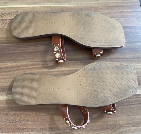 Hnedo zlate kozene slapky reserved, reserved,37