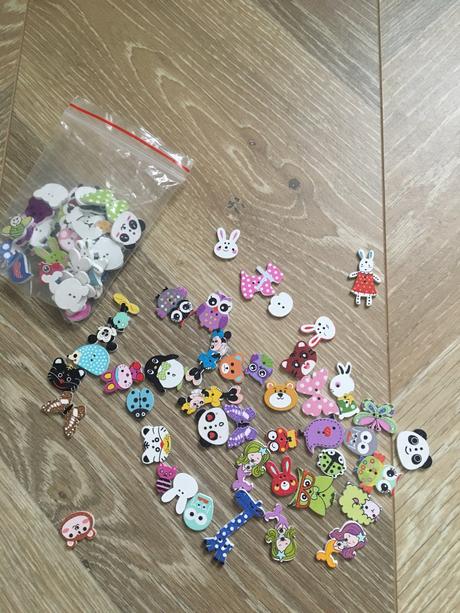 Drevene gombiky zvieratka, 