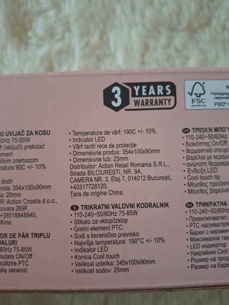 Nova elle 3kulma na vlasy 3 roky v zaruke s doklad, 