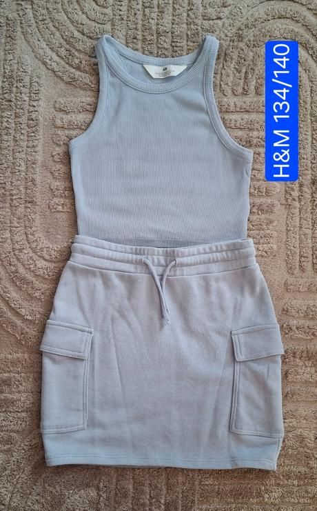 H&m set tielko a sukňa 134/140, h&m,134