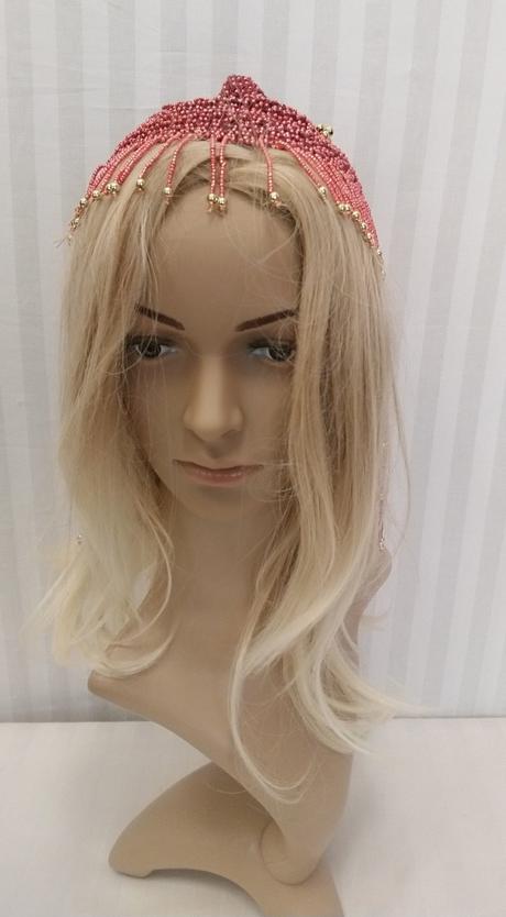 Ružová korálková čiapka, ružové korálky, 