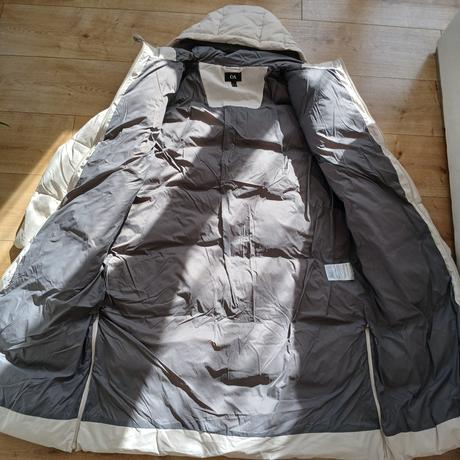 Zimná dlhá páperová bunda s kapucňou, c&a,44