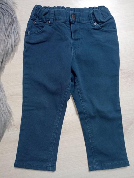 Chlapčenské tmavomodré podšité rifle h&m (92), h&m,92