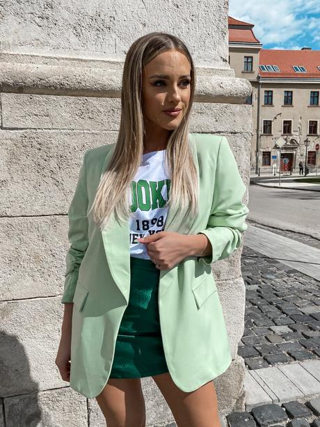 Štýlové mentolové sako green apple, pc 50 eur,