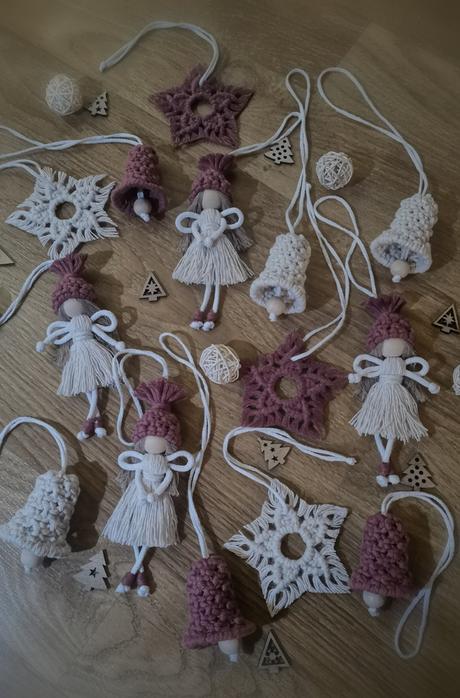 Macrame vianočné ozdoby,