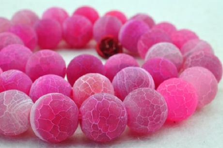 Achátové korálky 10 mm ružové, 