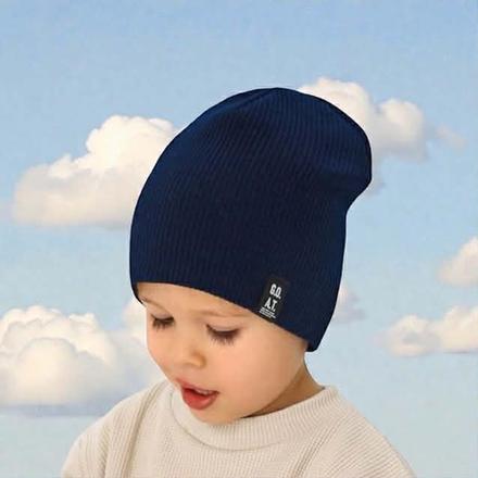 Detská bavlnená vrúbkovaná čiapka 52-54 cm, 52026, ajs,52 / 54