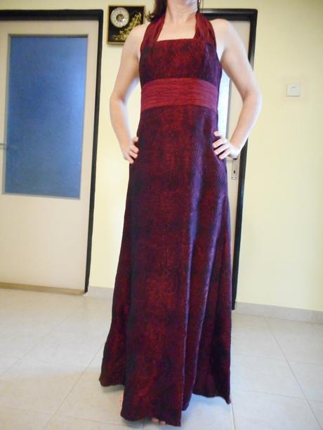 Bordové spoločenské šaty 36, 36