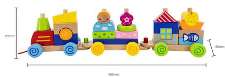 Drevený vlacik skladačka viga masinka, 