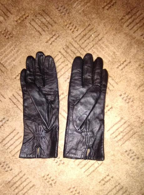 Rukavice kožene dámske, s