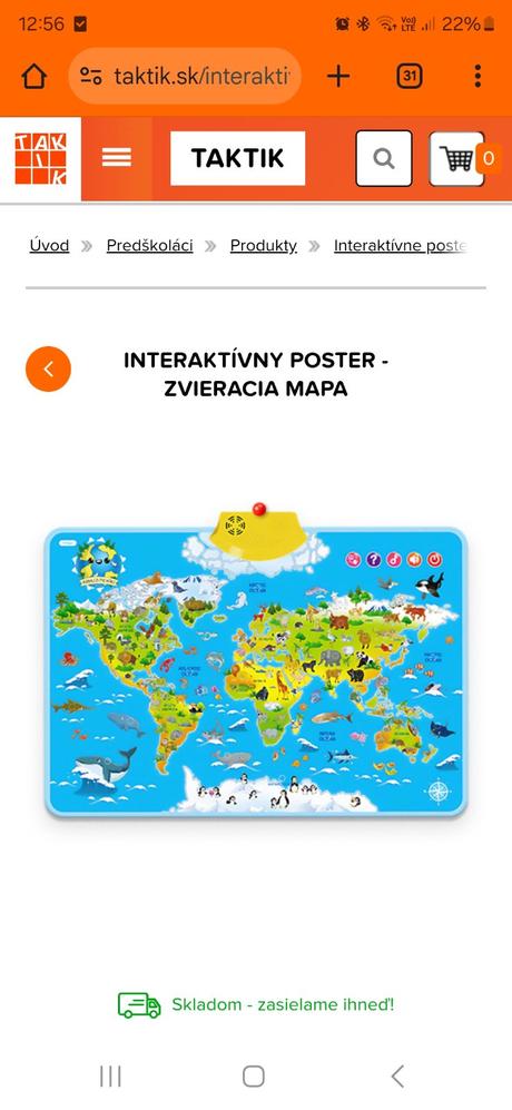 Interaktívny poster - zvieracia mapa, 