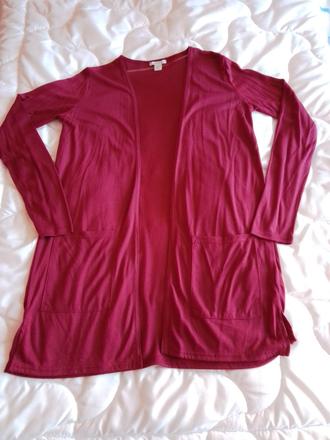 Bordový sveter/kardigan xs/s, amisu,xs