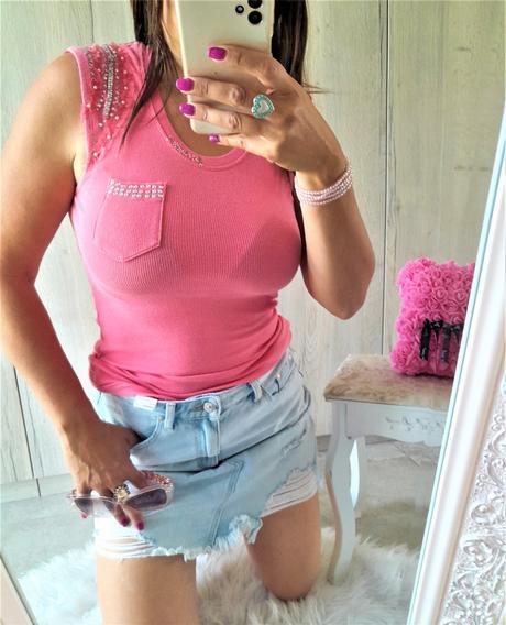 Lososový kamienkový top-s/m, s