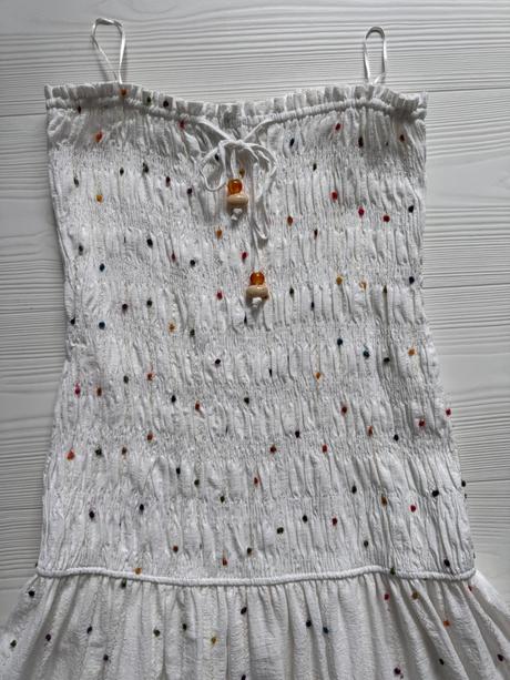 Zara - letné šaty s farebnými pompom, zara,s