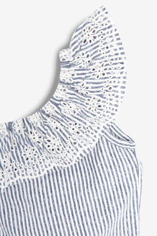 Modro-biele pruhované tričko., next,158