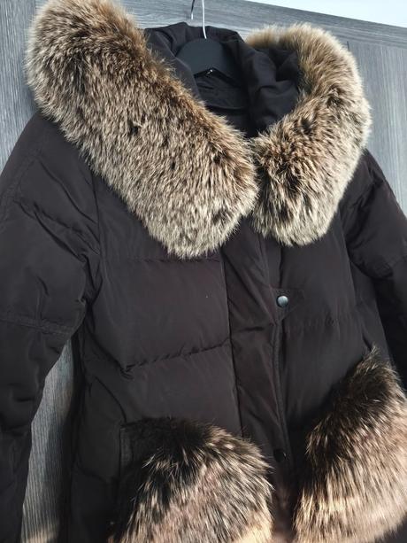 Zimna paperova bunda s pravou kozusinkou, s