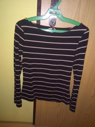 Pruhovane bavlnene tricko h&m m top stav, h&m,m