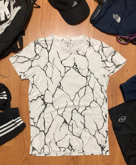 Biele tričko terranova s mramorovým vzorom, terranova,s