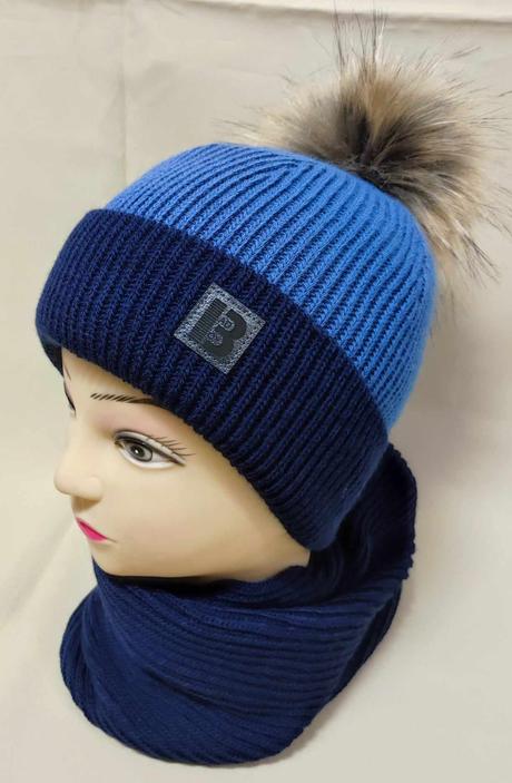 Zimná čiapka s nákrčníkom oh 50-52 cm,