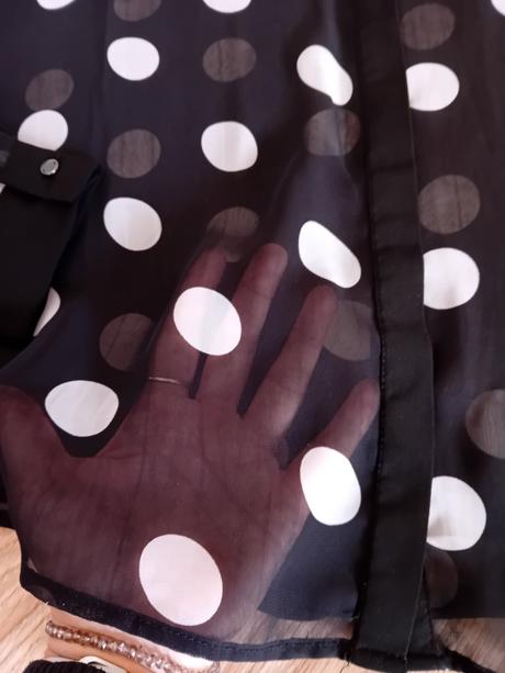 Bodkovaná transparentná blúzka, amisu,m