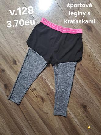 Športové legíny s kraťaskami, 128