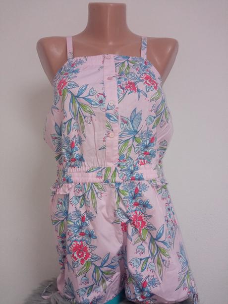 Ružový vzorovaný letný overal s/m, m / s