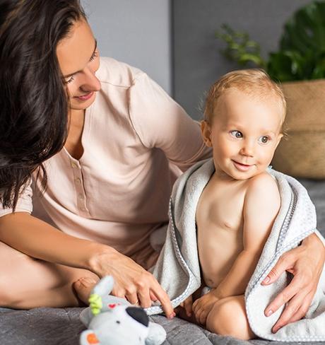 Babyono 345/02 bambusová osuška s kapucňou modrá 7,