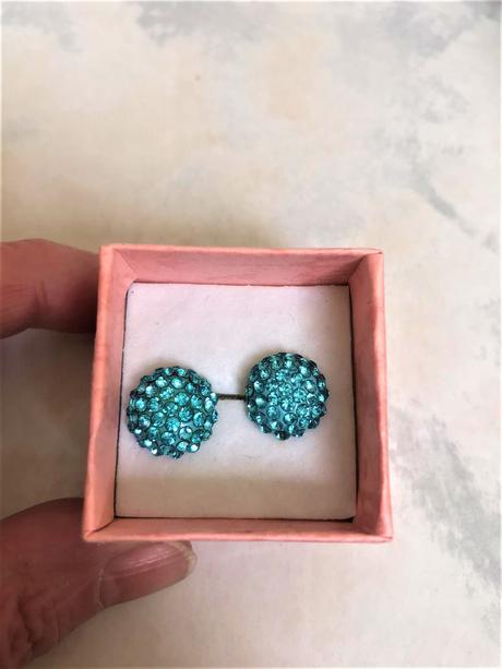 Luxusné štrasové náušnice/polgule,