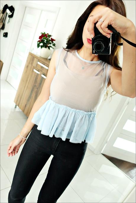 Baby blue blúzka, xs