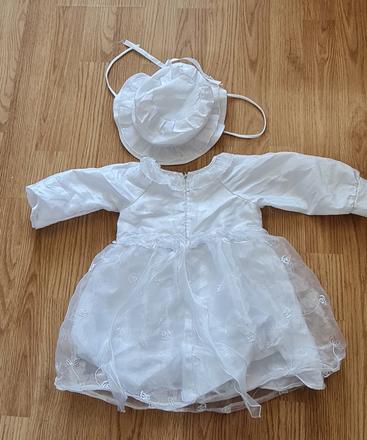 Šaty na krst s klobúčikom, baby,80