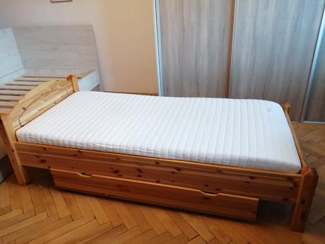 Posteľ z masívu, šírka (cm): 100,dĺžka (cm): 210