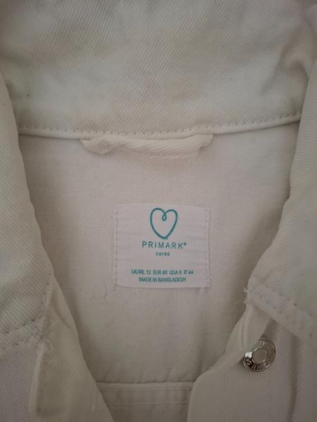 Biela riflová bunda, primark,40
