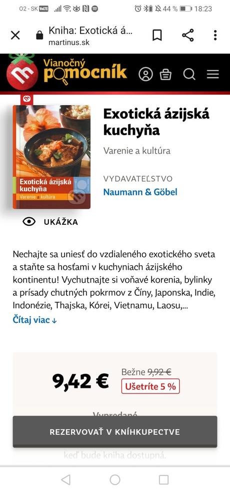 Kniha exotická ázijská kuchyňa, 