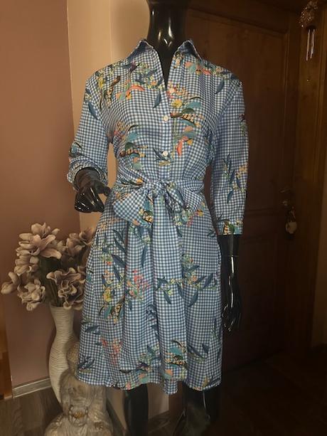 Kockované košeľové šaty s hrubým pásom chantall, chantall,40