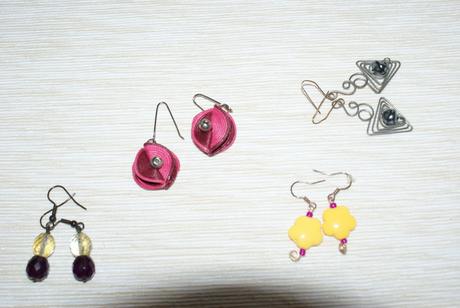 Ruzove nausnicky z juz. ameriky, nenosene,handmade,