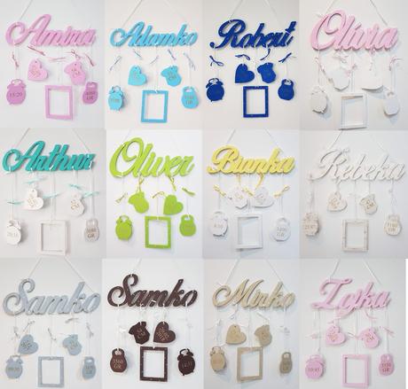 Meno na zavesenie s údajmi a fotorámikom, 