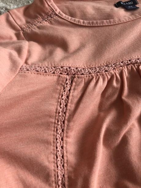 Lososové tričko s dlhým rukávom, 134/140, 134