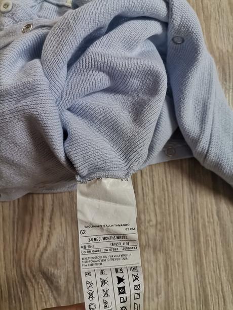 Dupačky na traky bledomodré, benetton,62