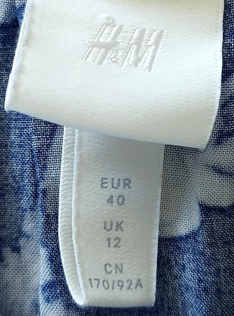 Modré letné šaty na remienka, h&m,40